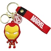 AUTOZOCO Iron Man Keychain, Superhero, Iron Man Rubber, Ironman Figure, Avengers, 6 cm, Silicone, Compatible with Marvel