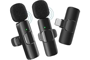 WHJC Lavalier Mikrofon Kabellos für Android, Plug-Play Lavalier Microphone Wireless Ansteckmikrofon,Rauschunterdrückung/Stummschaltung,für Live,Videoaufzeichnung,YouTube,Vlog