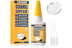 LIKFCBOND Porslin Lim för Keramik, Keramiskt Lim, Extra Stark, 30g | Superlim för Keramik, Porzellankleber, Diskmaskinssäkert och Transparent, för Porslin, Glas, Kaffeetassen, Spülbecken