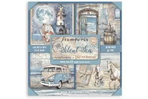 Stamperia - Scrapbook Paper Pad for Scrapbooking, Albums, Card Making, Bullet Journalling and More, Acid Free, Single Face, Perfect for Hobbies, Crafts, and Gifting (Silent Sea) (20.3 x 20.3cm)