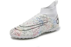 WEJIESS Chaussures de Football pour Hommes, antidérapantes, à Crampons Professionnels, Chaussures de Football pour garçons, Chaussures de Football à Lacets, Chaussures de Sport d'entraînement