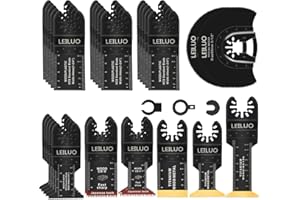 Zestaw 29 narzędzi do wielofunkcyjnych piłek LEILUO, uniwersalne akcesoria do narzędzi oscylacyjnych z torbą na narzędzia, kompatybilne z urządzeniami Einhell Makita DTM51Z Dremel Parkside i innymi