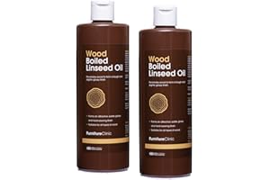 Olio di Lino Cotto Furniture Clinic-Sicuro, Multiuso, Asciugatura Rapida, Finitura Lucida-Protegge, Ravviva Legno da Esterni e Interni- per Mobili, Cucina, Giardino, Pietra, Metallo, Pittura 2 x 500ML