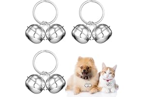 Hotop 3 Sets Loud Cats Dog Bells Pet Tracker Bells Dog Bells for Collar Tracker for Cats Pets Bell Collar Pendant Bells for Training