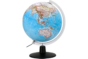 Tecnodidattica Jordglob NATIONAL GEOGRAPHIC NATGEO Classic 25 | Upplyst och roterande | Politisk och fysisk kartografi