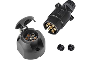SPARKMOTO Spina Rimorchio 7 Poli E Presa Rimorchio 7 Poli, 12V Spina E Presa Rimorchio 7 Poli Impermeabile Connettori Rimorchio, Spina 7 Poli Rimorchio Presa 7 Poli per Rimorchio Camion Caravan RV