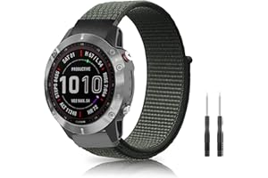 SeNool Nylonowy pasek do zegarka Garmin Fenix 7 Pro Solar / Fenix 7 / Garmin Epix 2 Pro 47 mm, [22 mm QuickFit], oddychający pasek do zegarka Garmin Fenix 6 GPS/6 Pro GPS/5/5 Plus, zielony