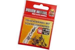 WURMBADEN 10 Tönnchenwirbel mit Sicherheits - Karabiner Angel Wirbel Karabinerwirbel Angelwirbel Verschiedene Größen