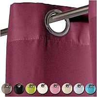 wometo Vorhang mit 8 rostfreien Metall Ösen Blickdicht 140x245 cm Türvorhang Ösenvorhang - Beere