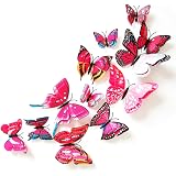 12er Set 3D Schmetterlinge Wandtattoos – Selbstklebende Deko In Lila, Für Wände & Möbel, Max. 11 Cm