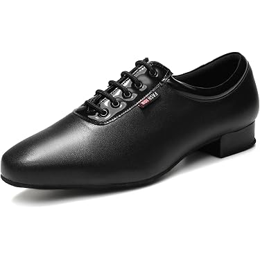 Scarpe Da Ballo Latino Uomo In Pelle Con Suola Scamosciata Divisa – Tacco Basso 3,5 Cm – Taglie Fino A 46