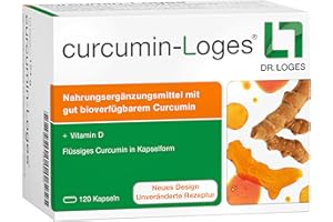 ‎DR. LOGES curcumin-Loges® - 120 Kapseln - Nahrungsergänzungsmittel mit hoch bioverfügbarem Curcumin und Vitamin D