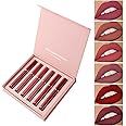Xiquzal Matte Liquid Lipstick Makeup Set, 6 Pcs Moisturizing Finish Liquid Lipstick Set, Long-Lasting Lip Gloss Coloured Lipstick, Light and Non-Sticky, for Women Pencil Lipstick Gifts (01)