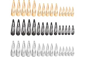 Molyorch-paket med 45 hårklämmor, stora hårklämmor i metall, hårklämmor utan slip, för salongsmaterial, hårsmycken, hårtillverkning (guld & silver &