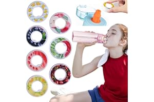 MUFEKUM 7 PCS Flavour Pods for Water Bottle, Creative Flavor Circle Pods for Water Bottle Starter Set, 0 Sugar 0 Calorie Flavours Fruit Taste Pods for Flavouring Water (Fruits)