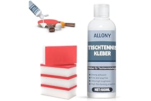 Allony Pegamento de Ping Pong, Pegamento para Raquetas Tenis Mesa, Adhsivo de Tenis de Mesa, Con Cepillo de Esponja, Rápida Formación de Película, Fácil de Usar -100 ml