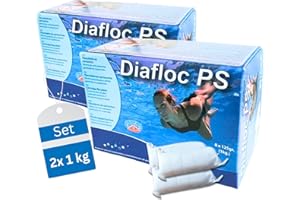GlobaClean 2X 1kg Flockmittel Pool Kartuschen 16 x 125g für Sandfilter & Filterglas. Pool Flockungsmittel und Poolpflege, Poolklar, Poolreiniger, Pool Zubehör für klares Poolwasser