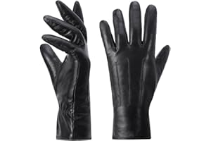 Harssidanzar Leather Gloves Women,Winter Warm Cashmere Lining Touchscreen Ladies Glove GL017UK