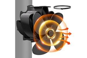 Baomaeyea Ventilatore magnetico per canna da stufa, 4 pale, silenzioso, per canna da stufa/legno/legna da ardere, ventilatore per camino, senza corrente