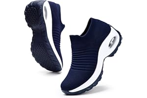 HKR Basket San Lacet Femme Chaussures de Orthopédique Marche Mode et Sport Travail Tennis Confortable Chic Femme Ultra LéGèRe Fitness Campus Slip on Enfiler Sneakers