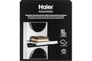Haier Kit Impilabile Universale con Ripiano Scorrevole per Lavatrici e Asciugatrici, Kit Colonna Salvaspazio, Qualità Premium, Perfetto per Lavatrici e Asciugatrici Haier Serie 3, 5, 7