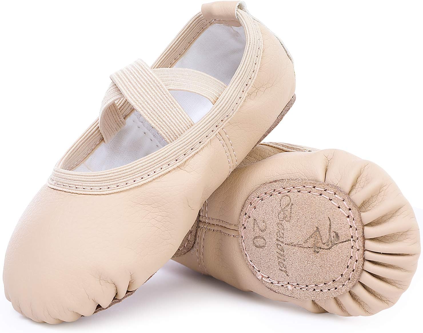 Zapatillas de Danza Cuero Zapatos Media Punta de Ballet y Gimnasia para Niña y Mujer