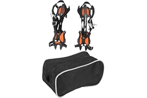 EVTSCAN Crampones para Escalar en Hielo, Deportes al Aire Libre portátiles 10 Crampones dentados para Nieve, Pinza de Hielo Antideslizante