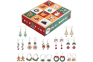 ‎HARNYLOOM Schmuck Adventskalender 2025 Mädchen Frauen, Weihnachtskalender Geschenk Teenager 12 Tage Ohrringe Überraschung Basteln Charm Weihnachten Geschenke für Ehefrau Mutter Tochter Freundin