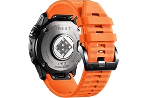 Pasek Laffav kompatybilny z Garmin Fenix 6 Pro/Fenix 6/Fenix 7/Fenix 7 Pro/Fenix 5/5 Plus, silikonowy QuickFit 22 mm do Garmin Instinct/Approach S60/S62/Garmin Forerunner 945/935,Pomarańczowy