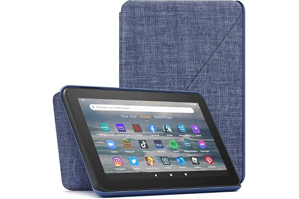 Étui en tissu pour tablette Amazon Fire 7 (compatible uniquement avec la tablette de 12e génération, modèle 2022) | Bleu marine