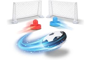 Silvergear Air - Set da gioco da calcio balilla con disco da hockey ad aria, giocattolo per bambini con cancelli e paddle | gioco portatile per interni | Dimensioni disco da 9 cm 7,5 × 7,5 × 6 cm