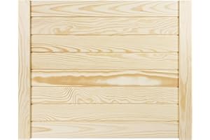 ‎DECOMEISTER DecoMeister Lamellentür 594x474 mm Holztür Natur mit geschlossenen Profilbretter für Schränke, Regale, Möbel aus Kiefer Holz unbehandelt einzeln