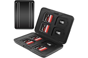 SOLRYN 16 Piezas Estuche Pequeño de Memoria Resistente al Agua para 8 Tarjetas SD y 8 Tarjetas Micro SD, Protector Resistente a Los Golpes de Agua Funda Compatible con TF SDHC SDXC, Negro