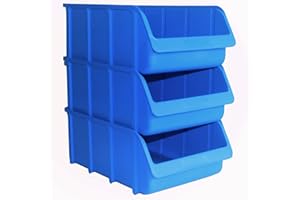 HERGESTELLT FÜR BAUPROFI 3x Profi Sichtboxen PP Größe 5 blau NEU Stapelbox Sicht-Lagerbox Boxen Sichtbox