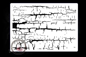 Herterich Products| Stencil per aerografo | Struttura a crepe Effetto terra sporca | Stencil per tatuaggi e graffiti