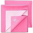 MY ARMOR Baby Dry Sheet for New Born Baby, Anti-Piling Waterproof Mattress Protector for Bed (Quick Drying/Extra Absorbent Dry Sheet for Bed) - Small Size 50x70 cm, Pack of 2, Baby Pink
