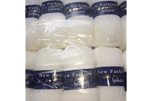 NEW FASHION 5 x 100g Woolcraft Dk Double Knitting Wool, Yarn (5 x 100g White 7f76)