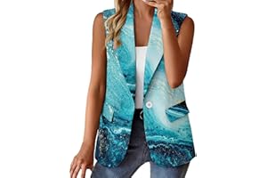 BOTCAM Gilet da donna senza maniche, elegante, tinta unita, corto, canotta con tasca, giacca estiva, slim fit, business, giacca solida/stampa, cardigan da donna, gilet sportivo