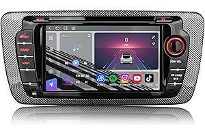 Erisin 8GO 128GO Qualcomm Android 14 Autoradio Navigateur GPS pour Seat Ibiza 2009-2013 7 Pouces Écran Tactile Carplay sans Fil Android Auto WiFi DSP Bluetooth 5.1 Canbus SWC