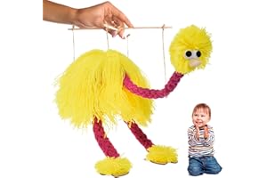 YAZTAUHO Ostrich Puppet Strings, Ostrich String Puppet, Plush Ostrich Puppet, Handmade Ostrich Marionette Puppets String Doll, Marionette Ostrich With Strings, Funny Bird Puppet For Children Kid (Yellow)