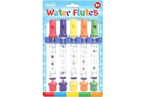 ASAB Pack of 5 Bath Water Flutes with Waterproof Whistles Music Sheets Musical Bath Time Toys With Adjustable Sound Foam Holder Children Bath Toys Mixed Colour Plastic Kids Flutes Easy to Clean