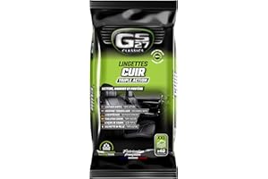 GS27 - Lingettes Cuir Triple Action - 100% Viscose Naturelle - Entretien Cuir Naturel, Teinté ou Simili - 40 Lingettes Voiture XXL