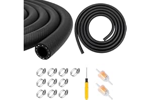 Galerie SV Tuyau D'essence Kit,Tuyau d'essence 3 mètre ø 8mm Durite Essence Conduite de Carburant 2 Filtres à Carburant avec 10 Colliers de Serrage pour Moto Tondeuse à Gazon Camion Voiture