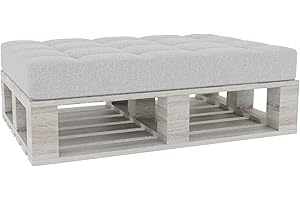 Gutekissen® Cuscini per pallet Cuscini trapuntati con bottoni, Cuscini per pallet trapuntato PFG (Cuscino di seduta 120x60, Platino)