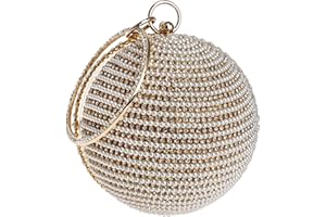 CORIOS Sacs à Main d'embrayage pour Femmes Sac de Soirée Rondes Boule Pochette Sac en Strass à la Main Embrayage Sacs Fourre-Tout Sac à Bandoulièrepour Fête Banquet Mariage Bal Or