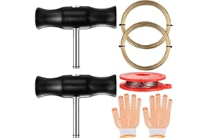 MCBLAST Strumenti di Rimozione Parabrezza Auto: 3 Rotoli Fili per Taglio del Vetro del Parabrezzas (50 m in Totale) e 2 Pz Set di Rparazione Strumenti per Rimozione Parabrezza Autos