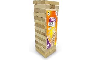 SOL Mini Tumble Tower, Wooden Stacking Tumbling Blocks, Balancing Game for Kids and Adults, Travel Size Classic Table Entertainment, Indoor and Outdoor Fun for Family, Children and Friends