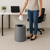 Kapaksız &Ccedil;&ouml;p Kovası 12 Litre, Modern Ofis Mutfak Banyo ve Oda İ&ccedil;in Pratik Tasarımlı Plastik Atık Kutusu, Yuvarlak Dekoratif &Ccedil;