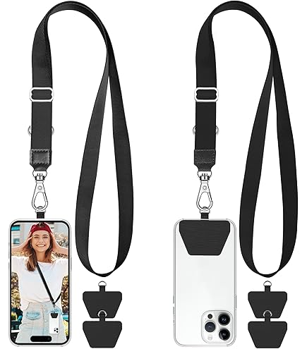 mylovetime 4 Pack Cell Phone Lanyards with 4 Patch Inserts, Adjustable
