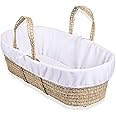 Clair de Lune Fleece Liner/Dressing for Palm and Wicker Moses Baskets (White)